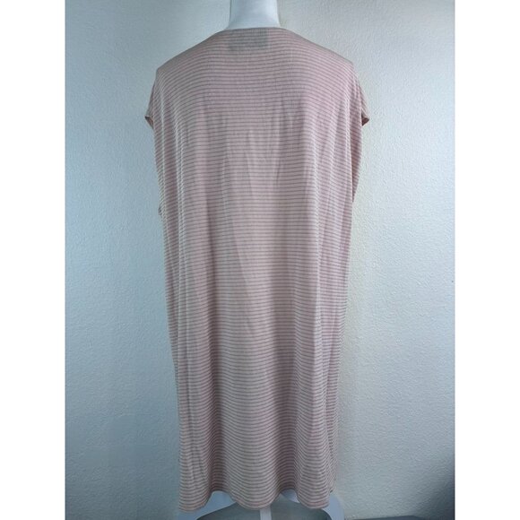 Chico's Travelers women's size 3 or large pink cap sleeve tunic top shimmer - Picture 5 of 7